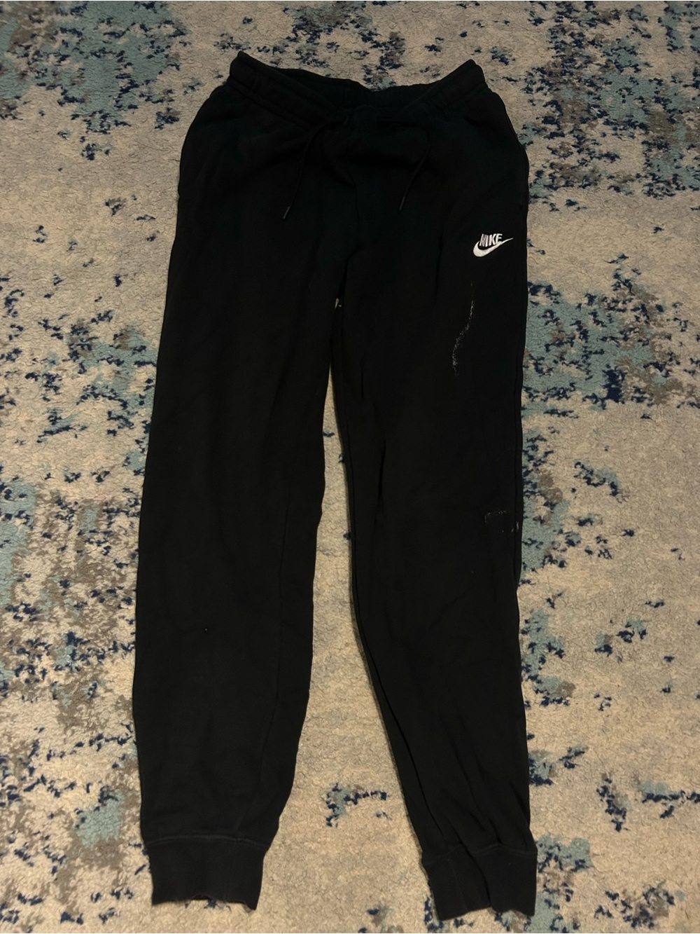 Nike Kids Black Jogger Sweatpants with White Logo